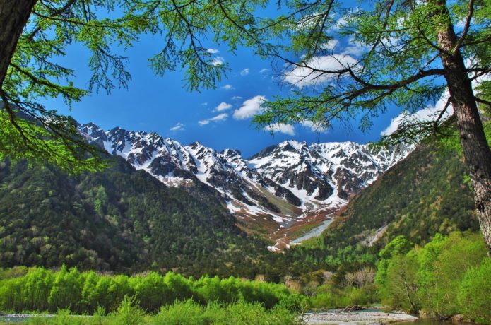 The majestic natural views over the Japanese Alps