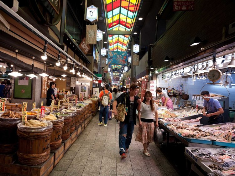 Kyoto's bustling Nishiki Market attracts all generations for its patina and palette.