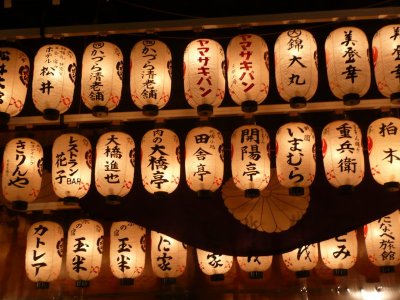 Chochin temple lanterns in Kyoto.