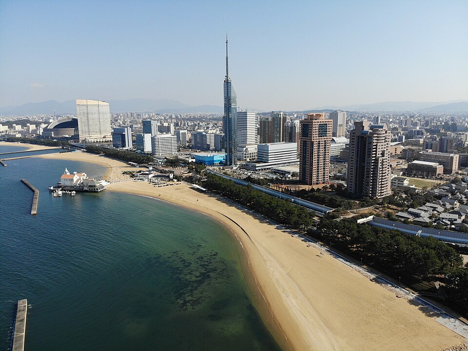 Fukuoka City's modern coastal skyline.