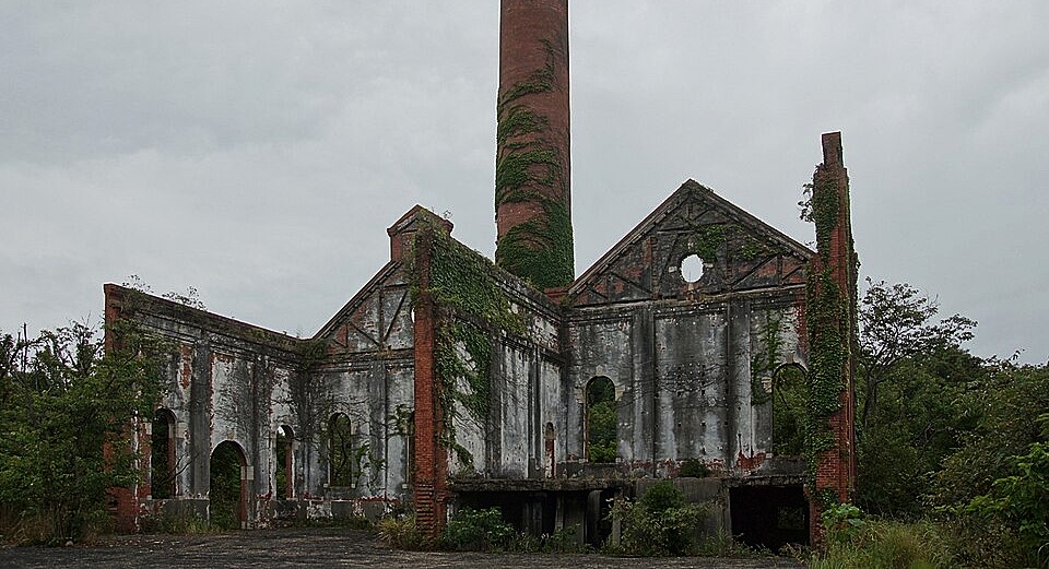 An old industrial site on Okayama Prefecture's Inujima art island, which is home to an underground contemporary art gallery.