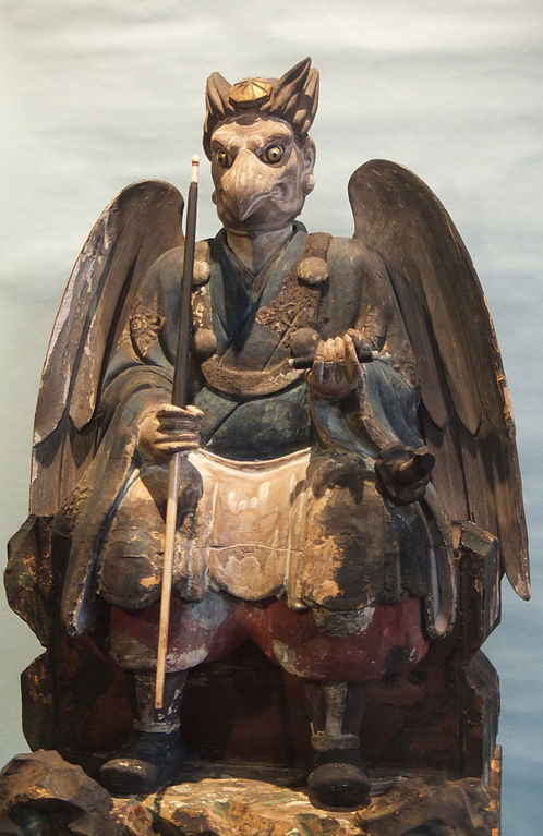 Karasu raven tengu statue.