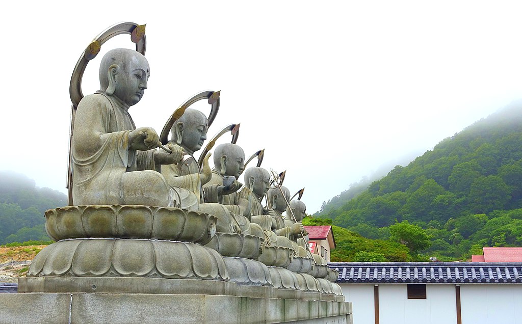Aomori Prefecture's spiritual worlds at Fear Mountain strongly relate to the lovable and powerful Bodhisattva Jizo pictured here.