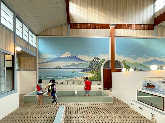 As tempertures drop in autumn the sento bathhouses of Kyoto get really busy. This one is just one of countless styles.