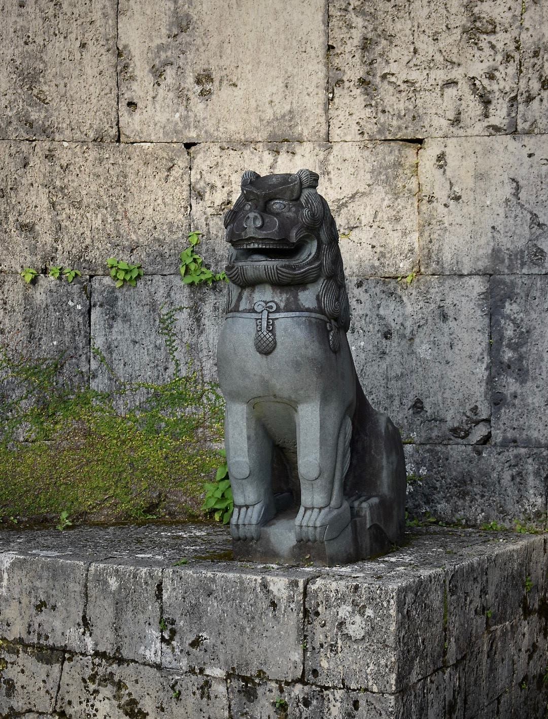 The Chinese dogs that guard Shuri Castle on the main island of Okinawa